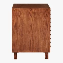 Inline Oak Wood 4-Drawer File Cabinet With Brass Handles -Chic Living Shop BrassInlineFileDrawersSDF17