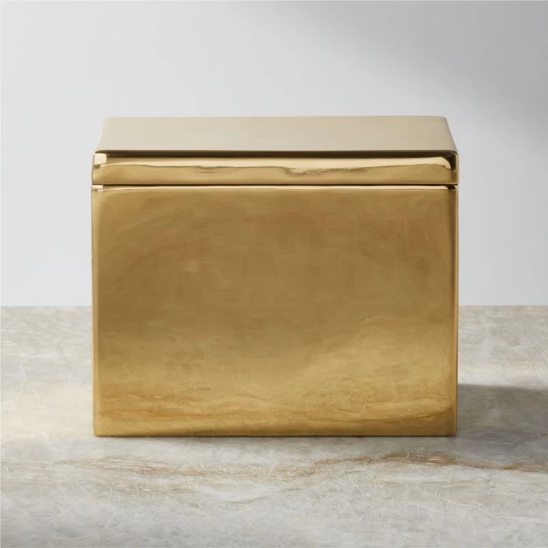 Polished Brass Recipe Box 3 Polished Brass Recipe Box