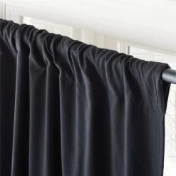 Black Basketweave Blackout Window Curtain Panel 48"x84'' -Chic Living Shop BsktwvBlkBkoutCrtn96PnlAV2SHF23