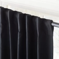 Black Basketweave Blackout Window Curtain Panel 48"x84'' -Chic Living Shop BsktwvBlkBkoutCrtn96PnlAV3SHF23