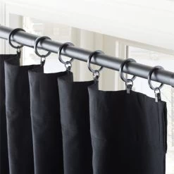 Black Basketweave Blackout Window Curtain Panel 48"x84'' -Chic Living Shop BsktwvBlkBkoutCrtn96PnlAVSHF23