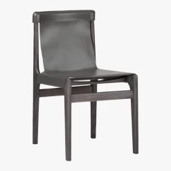 Burano Charcoal Grey Leather Sling Chair -Chic Living Shop BuranoLthrChrChrcl3QFF18