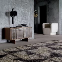 Kibo Steel And Oak Wood Media Console 42.5'' -Chic Living Shop CB2FA21 KD 6A 1028 OC21 1x1