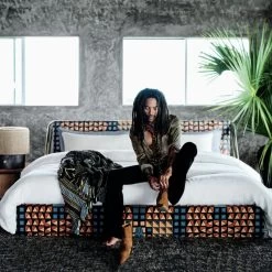 Ramble Short Dark Brown Ceramic Table Lamp With Jute Shade -Chic Living Shop CB2FA21 LK 0563 OC21 1x1