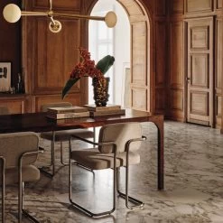 Aqua Virgo Rectangular Dark Burl Wood Dining Table 100" -Chic Living Shop CB2FA22 05A Hero V1