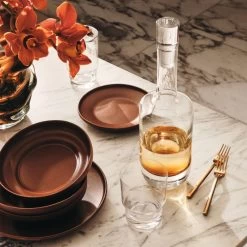 Duval Decanter With Amber Double Old-Fashioned Glasses Set Of 2 -Chic Living Shop CB2FA22 05D Hero