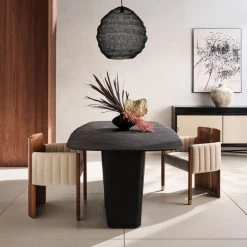 Half Moon Ivory Velvet Dining Chair -Chic Living Shop CB2FA22 15A hero