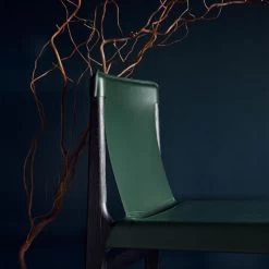 Burano Green Leather Sling Chair Set Of 4 -Chic Living Shop CB2FA22 45D detail