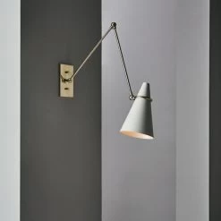 Aldus Ivory And Polished Brass Articulating Wall Sconce -Chic Living Shop CB2FA22 47D light