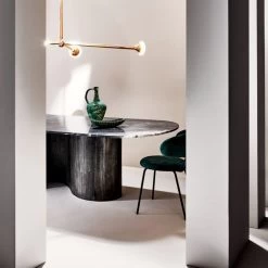 Aster Black Marble And Aluminum Dining Table -Chic Living Shop CB2FA22 EDT TEMPTED 46