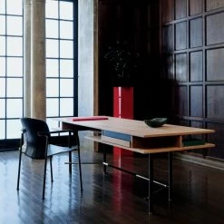 Portofino Cerused White Oak Wood Desk 13 Portofino Cerused White Oak Wood Desk -Chic Living Shop CB2FA22 FR 09A Hero