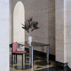 Bovisio Rectangular Smoked Glass Dining Table -Chic Living Shop CB2FA22 FR 13 Hero