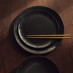 Hyacinth Black Dinner Plate With Reactive Glaze -Chic Living Shop CB2FA23 09A V1 1
