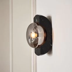 Neptune Green Marble Wall Sconce Light -Chic Living Shop CB2FA23 42A Det 150