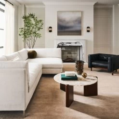 Santoro Round White Quartz Coffee Table -Chic Living Shop CB2FA23 50C hero