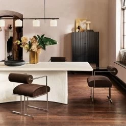 Irie Rectangular White Concrete Dining Table -Chic Living Shop CB2FA23 BID 02 V1