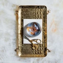 Stalk Gold Serving Platter -Chic Living Shop CB2HOL21 36C heroOC21 1x1