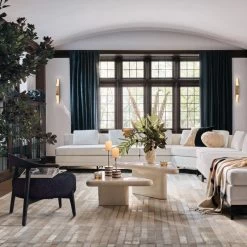 Vayle High-Gloss White Concrete Coffee Table Short -Chic Living Shop CB2HOL22 01A V4