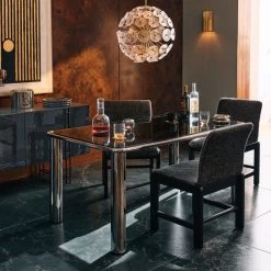 Bovisio Rectangular Smoked Glass Dining Table -Chic Living Shop CB2HOL22 05C V1 1