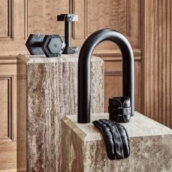 Black Marble 5-Lb Dumbbell -Chic Living Shop CB2HOL22 07B hero 2