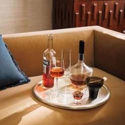 Piero Round Polished Stainless Steel Serving Tray -Chic Living Shop CB2HOL22 11C hero