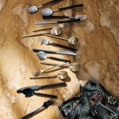 20-Piece Parallel Brushed Black Flatware Set -Chic Living Shop CB2HOL22 21A V2 1