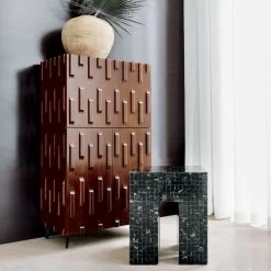 Piera Mahogany Wood Bar Cabinet -Chic Living Shop CB2SP22 03B