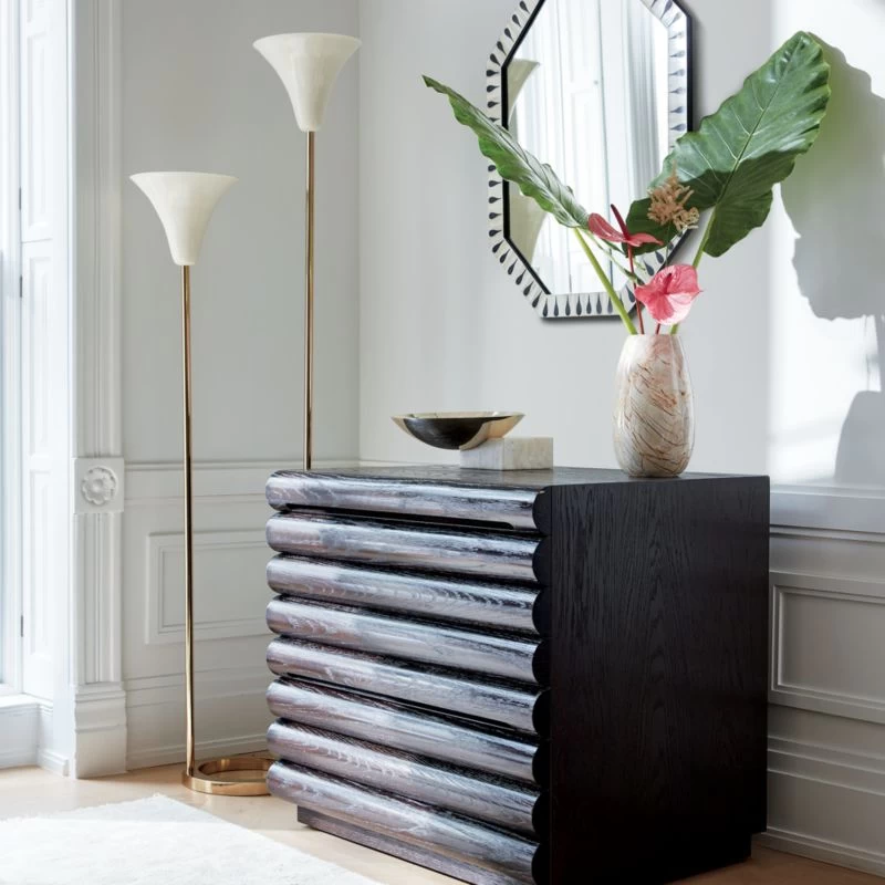 Hark Hi-Gloss Oak Wood 2-Drawer File Cabinet 4 Hark Hi-Gloss Oak Wood 2-Drawer File Cabinet - Image 2