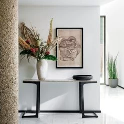 Milan Grey Travertine And Metal Console Table -Chic Living Shop CB2SP22 05A V1