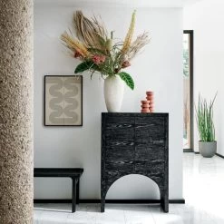 Large Black Leather Woven Bench -Chic Living Shop CB2SP22 05B