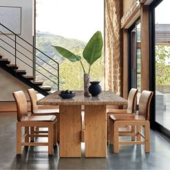 Falls Leather Dining Chair -Chic Living Shop CB2SP22 LF 7D hero