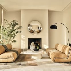 Hada Armless Beige Leather Sofa -Chic Living Shop CB2SP23 01A Hero