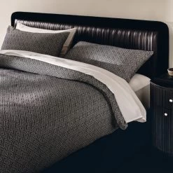Claudette Black Leather And Velvet Upholstered Queen Bed 14 Claudette Black Leather And Velvet Upholstered Queen Bed -Chic Living Shop CB2SP23 05B Hero