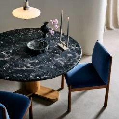 Paglia Blue Velvet Dining Chair -Chic Living Shop CB2SP23 10F V1