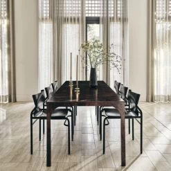 Aqua Virgo Rectangular Dark Burl Wood Dining Table 100" -Chic Living Shop CB2SP23 21A V1