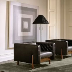 Marconi Tufted Black Leather Accent Chair -Chic Living Shop CB2SP23 XX Hero