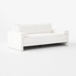 Camden White Performance Velvet Apartment Sofa -Chic Living Shop CamdenWhiteAprtmntSofa3QSSF23
