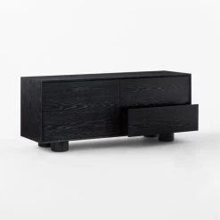 Cantar 4-Drawer Cerused Black Oak Dresser -Chic Living Shop CantarCrsdOakLowDresser3QAVSSS23