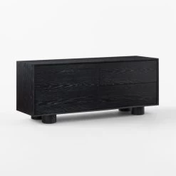 Cantar 4-Drawer Cerused Black Oak Dresser -Chic Living Shop CantarCrsdOakLowDresser3QSSS23