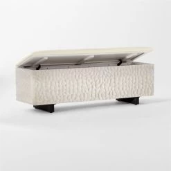 Carve Ivory Storage Bench -Chic Living Shop CarveStorageBench3QAVSSF21