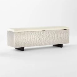 Carve Ivory Storage Bench -Chic Living Shop CarveStorageBench3QBSSF21