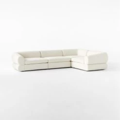 Chale 4-Piece L-Shaped Ivory White Boucle Sectional Sofa 10 Chale 4-Piece L-Shaped Ivory White Boucle Sectional Sofa -Chic Living Shop Chale4PcCreamBclSect3QSSS23