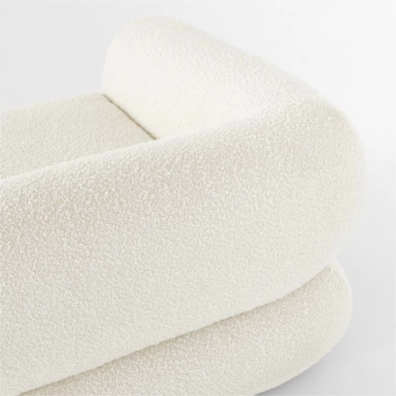 Chale 4-Piece L-Shaped Ivory White Boucle Sectional Sofa 8 Chale 4-Piece L-Shaped Ivory White Boucle Sectional Sofa - Image 6