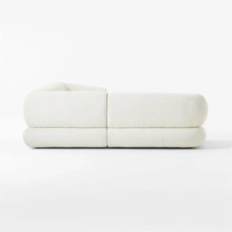 Chale 5-Piece L-Shaped Ivory White Boucle Sectional Sofa 6 Chale 5-Piece L-Shaped Ivory White Boucle Sectional Sofa - Image 4