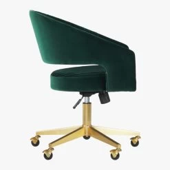 Channel Green Velvet Office Chair -Chic Living Shop ChannelGrnVlvtOffcChairSDF19