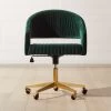 Channel Green Velvet Office Chair -Chic Living Shop ChannelGrnVlvtOffcChairSHF19 1x1