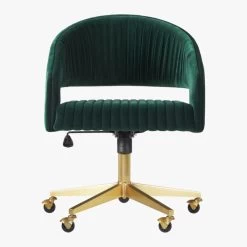 Channel Green Velvet Office Chair -Chic Living Shop ChannelGrnVlvtOffcChairSOF19