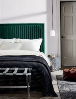 Acrylic And Leather Luggage Rack -Chic Living Shop ChannelTuftedPineHeadboardJN20