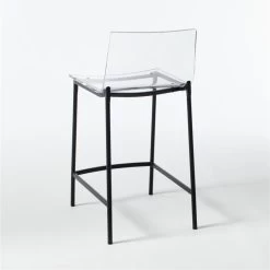 Chiaro Clear Counter Stool Black -Chic Living Shop ChiaroBlackBarStool30in3QBF20