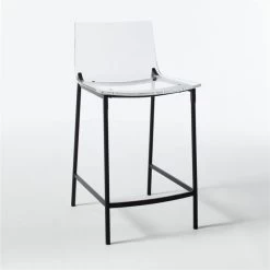 Chiaro Clear Counter Stool Black -Chic Living Shop ChiaroBlackBarStool30in3QF20